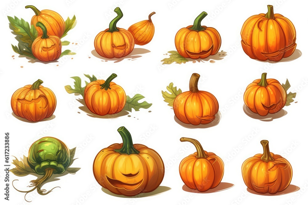 set of halloween pumpkins set of halloween pumpkins