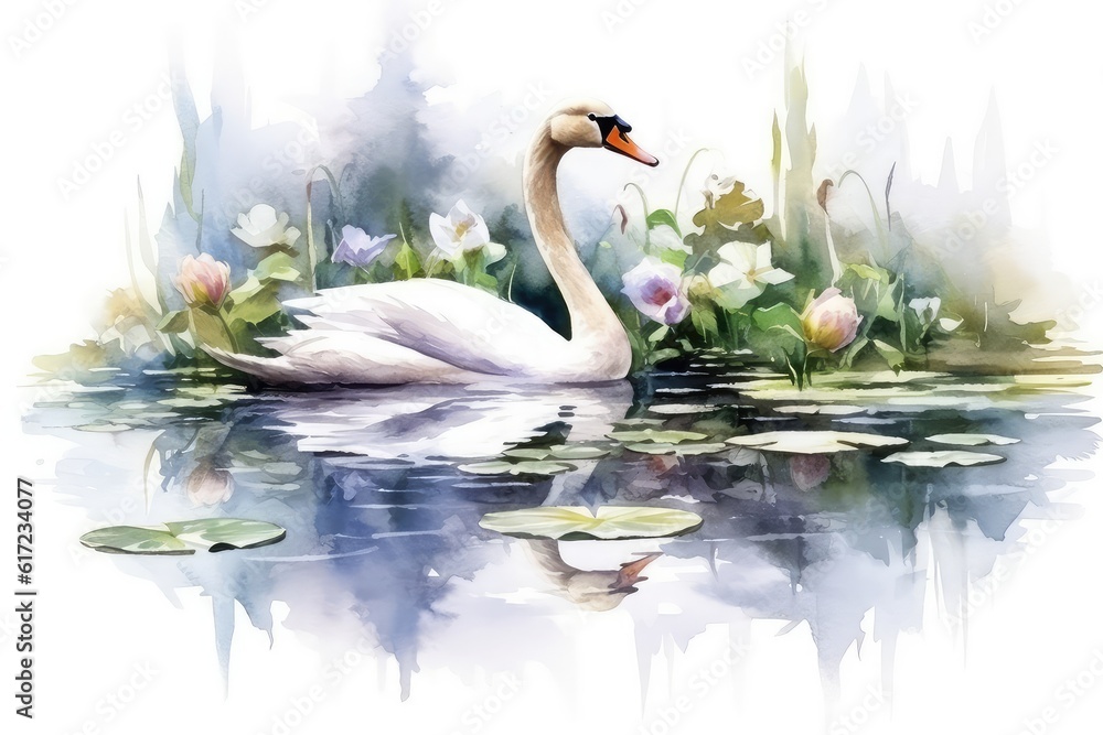 Obraz premium swans on the lake