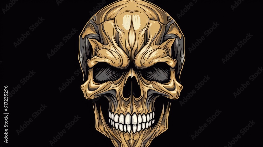 vector halloween skull illustration isolated on black vector halloween skull illustration isolated on black