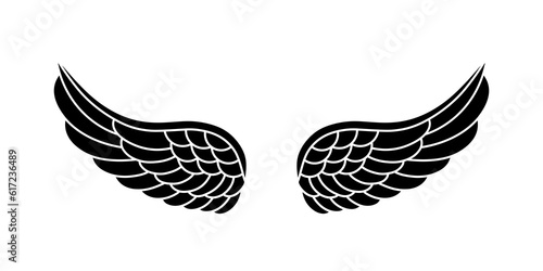 vector silhouette angel wings logo