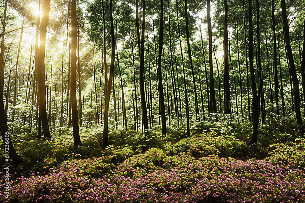 Fototapeta premium forest, tree, nature, green, landscape, wood, jungle, natural