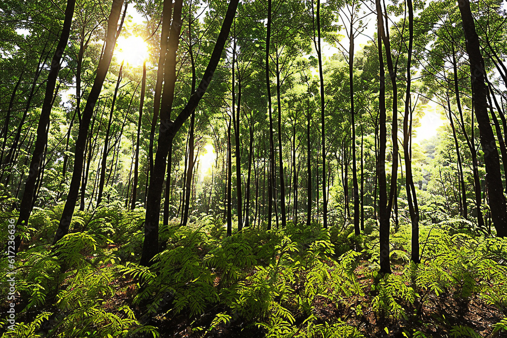 Fototapeta premium forest, tree, nature, green, landscape, wood, jungle, natural