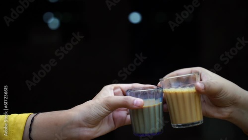 Fresh milk tea or Indian Kadak Chai.
