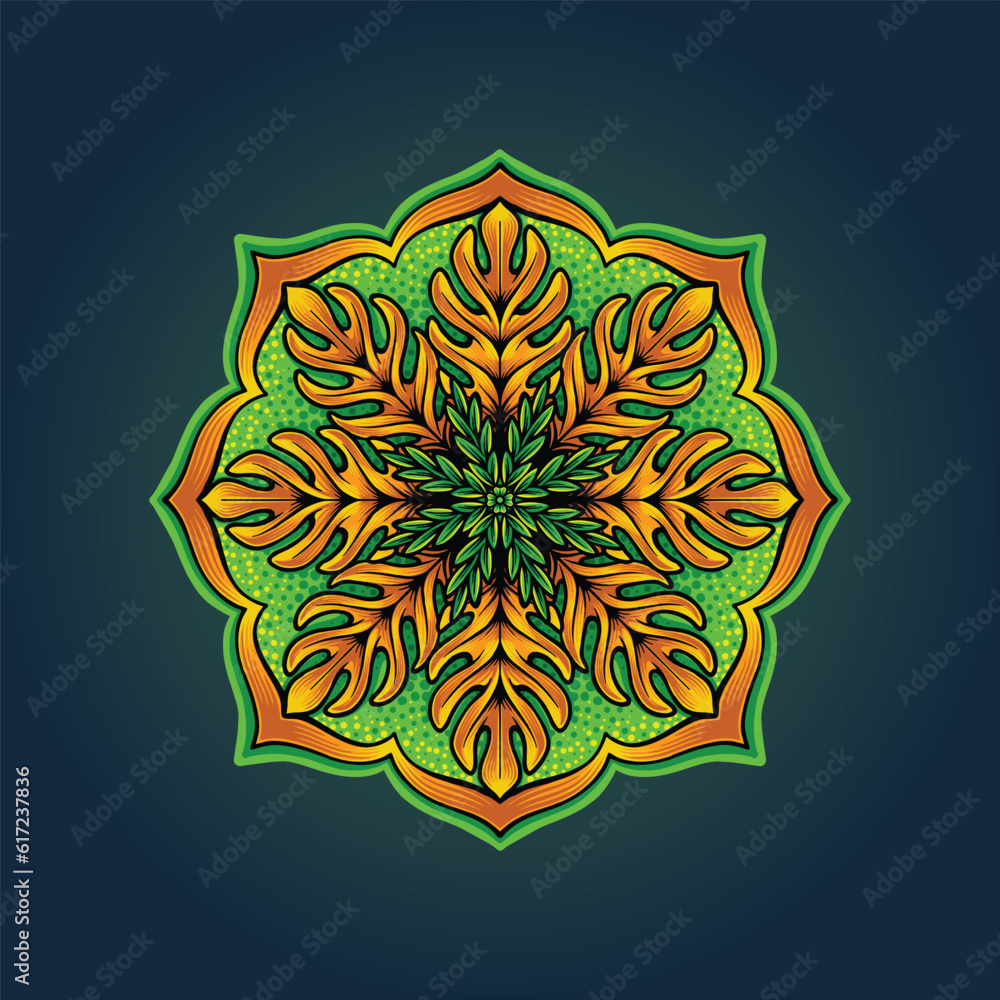 Mandala ornament floral decorated sacred geometry vector illustrations for your work logo, merchandise t-shirt, stickers and label designs, poster, greeting cards advertising business company