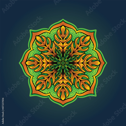 Mandala ornament floral decorated sacred geometry vector illustrations for your work logo, merchandise t-shirt, stickers and label designs, poster, greeting cards advertising business company photo