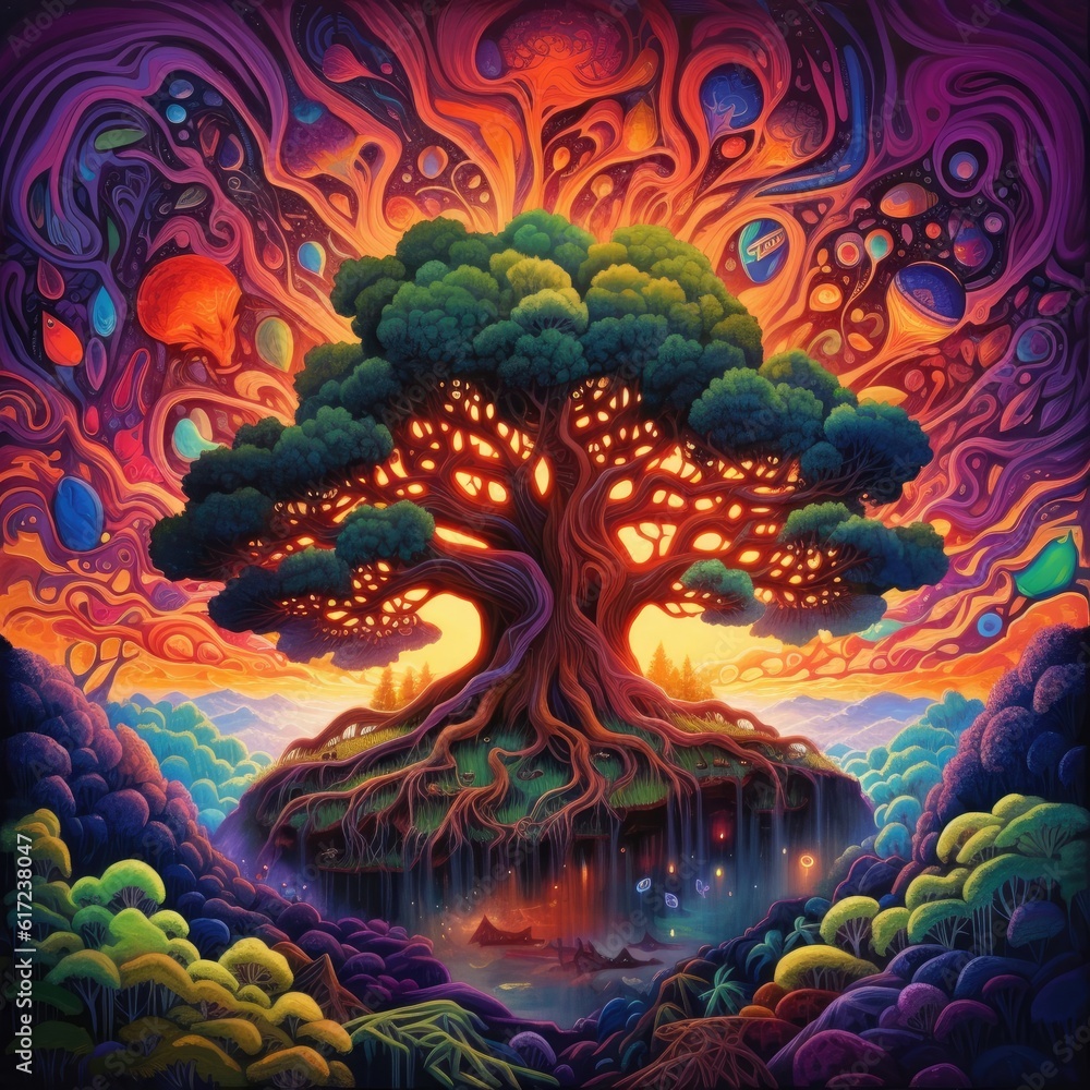 Colorful Tree in the night Sky Colorful Tree in the night Sky