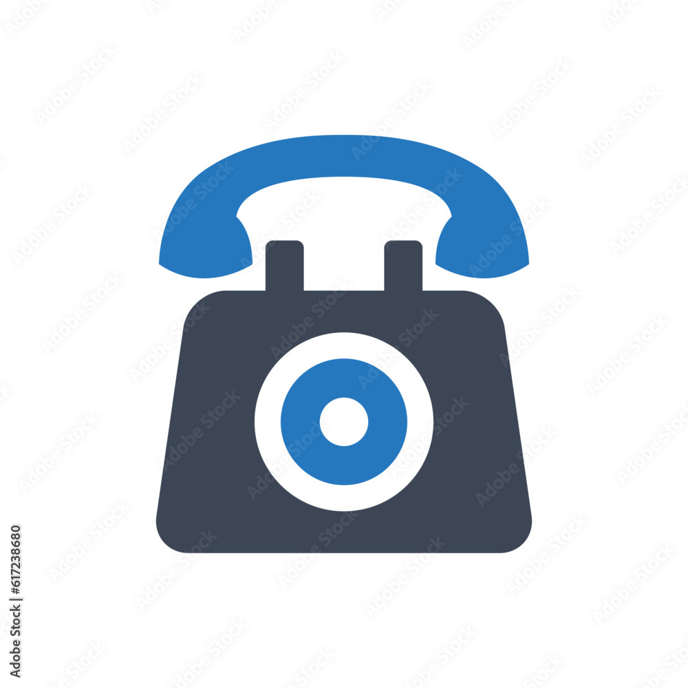 Rotary telephone device vector icon Rotary telephone device vector icon