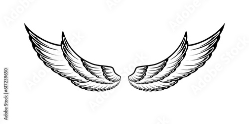 vector angel wings tribal tattoo