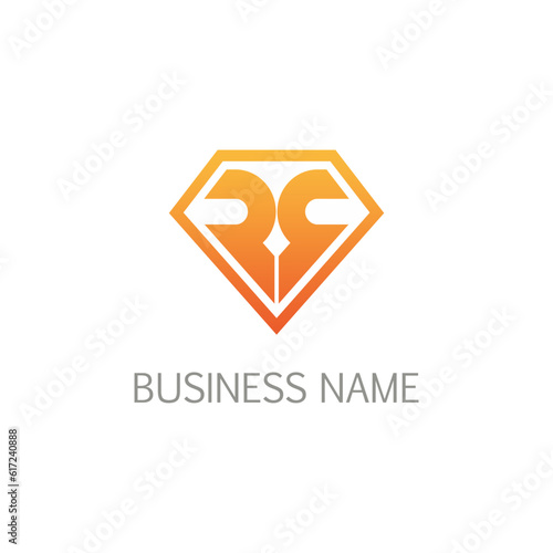 R initial diamond shape logo vector image