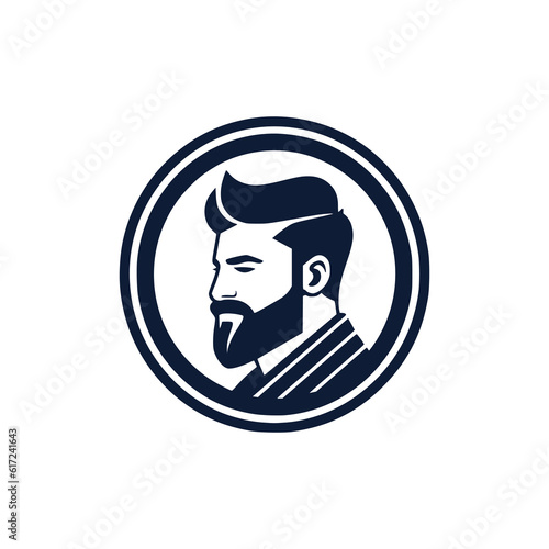 simple barber gentleman logo vector illustration template design