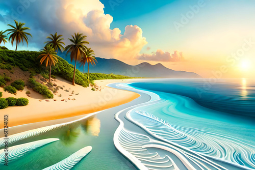 Creative summer beach background