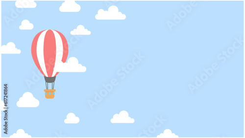 hot air balloon background cute in the sky negatif space copy space