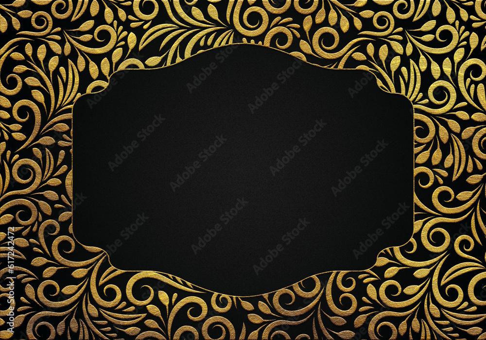 Φωτογραφία Golden landscape Floral cartouches labels, blank decorative Golden badges, Different shapes vintage frames, Floral design