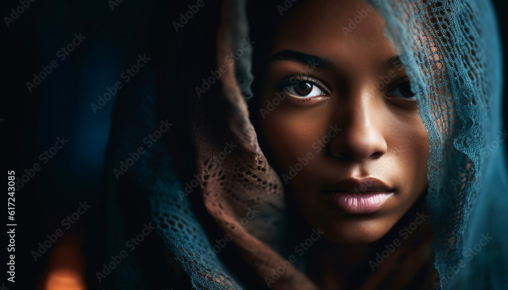 Beautiful women looking at camera with confidence generated by AI Beautiful women looking at camera with confidence generated by AI