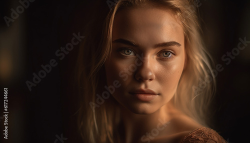 Beautiful woman with natural beauty and elegance generated by AI