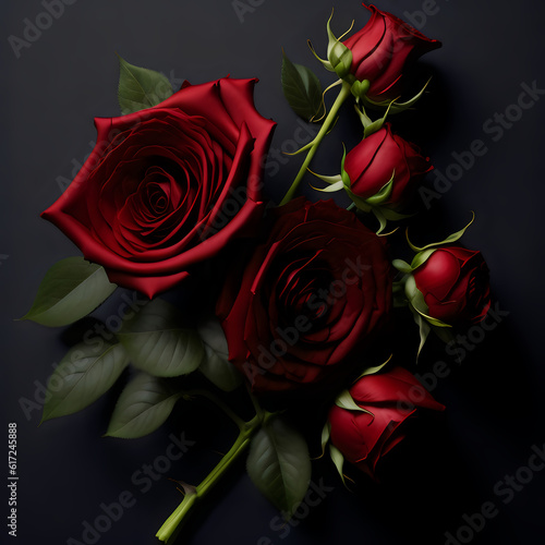 red roses on black background  nature