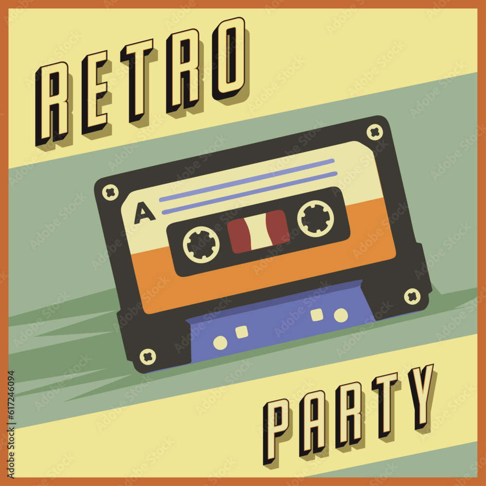 Music cassette retro vector design, old school feel suitable for poster ...