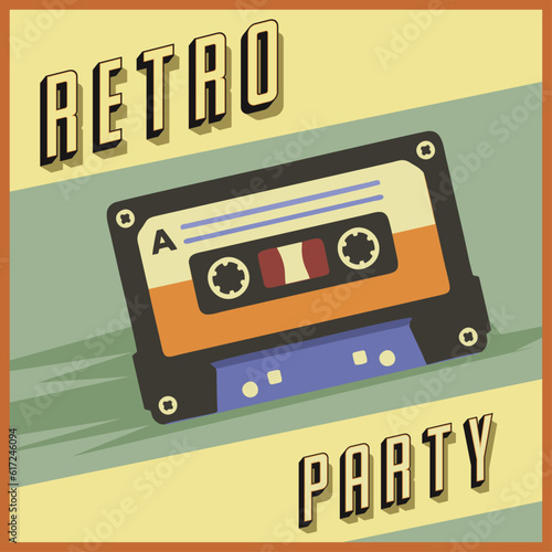 Music cassette retro vector design, old school feel suitable for poster and web 
