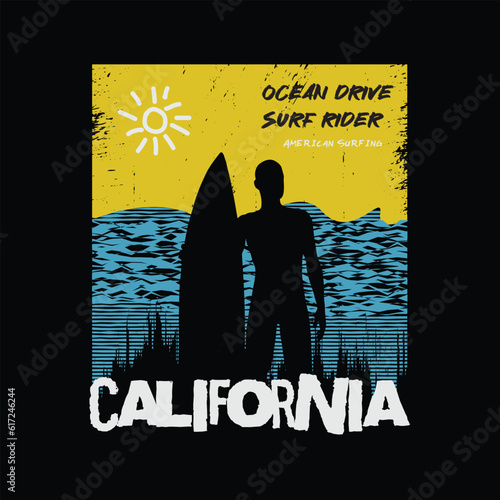 California illustration typography. perfect for t shirt design