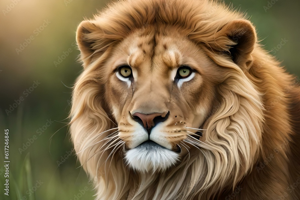 A Regal Portrait of a Lion's Strength and Grace