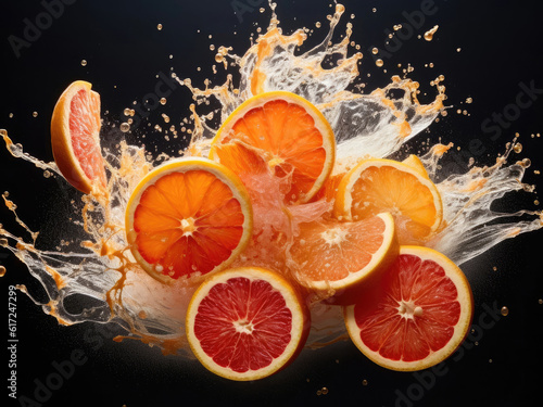 An explosion of red orange with slices