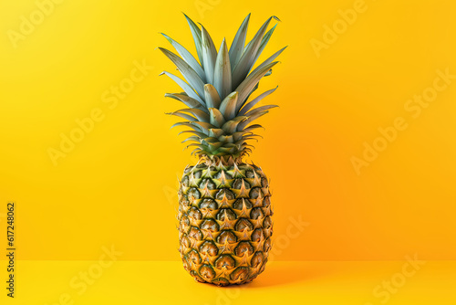 pineapple fruit on yellow background