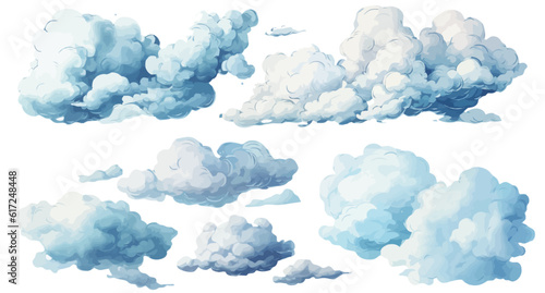 Fotografering Abstract pattern of watercolor clouds on white background