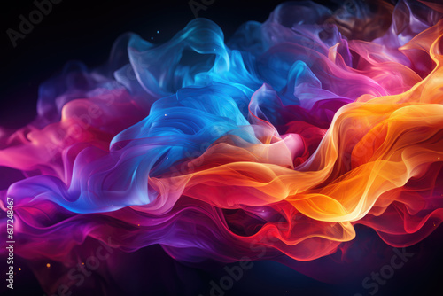 Generative AI - Rainbow Colored Smoke, Vibrant and Mesmerizing Wallpaper
