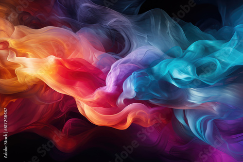 Generative AI - Rainbow Colored Smoke, Vibrant and Mesmerizing Wallpaper