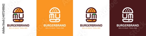 Letter MU and UM Burger Logo, suitable for any business related to burger with MU or UM initials.