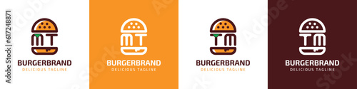 Letter MT and TM Burger Logo, suitable for any business related to burger with MT or TM initials.