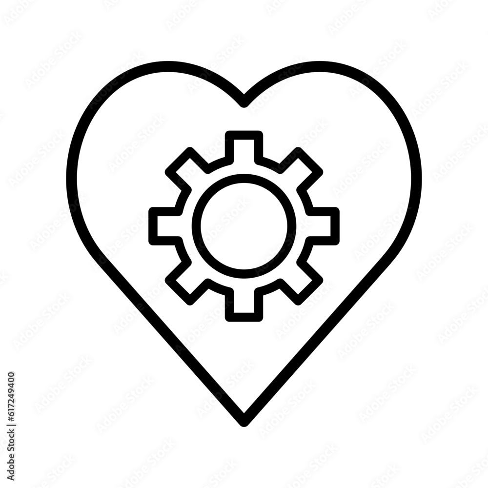 heart with gear icon vector heart with gear icon vector