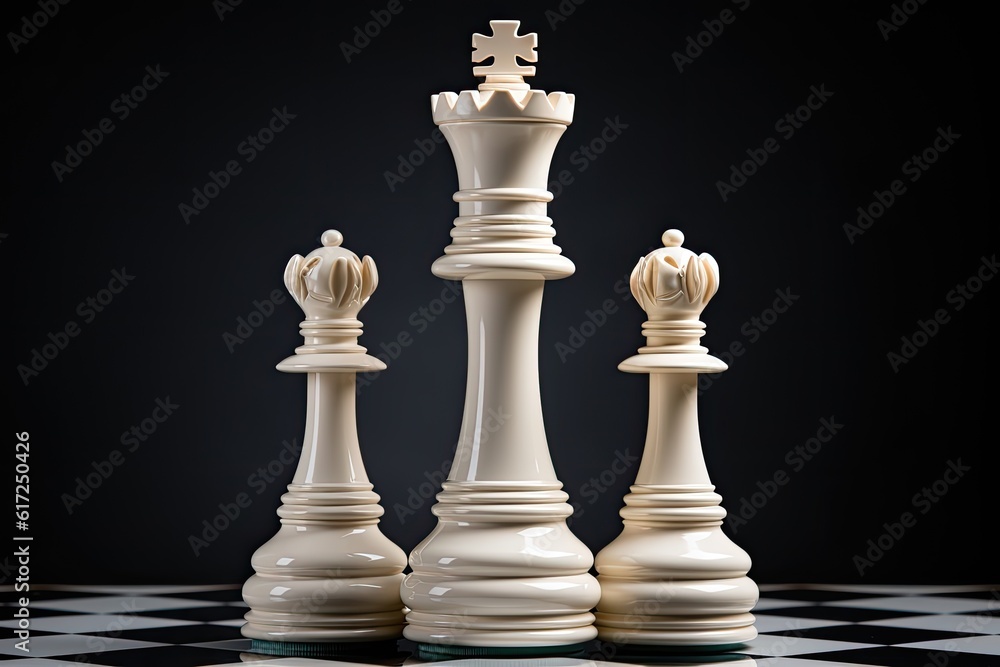 Chess King on White - AI Generated