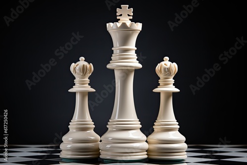 Chess King on White - AI Generated