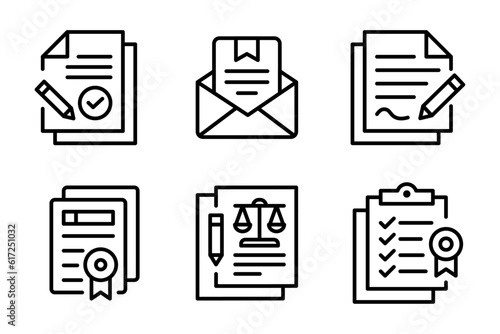 Legal Document icon vector collection set for business
