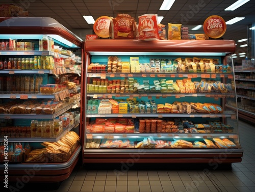 Variety Supermarket Shelves - AI Generated