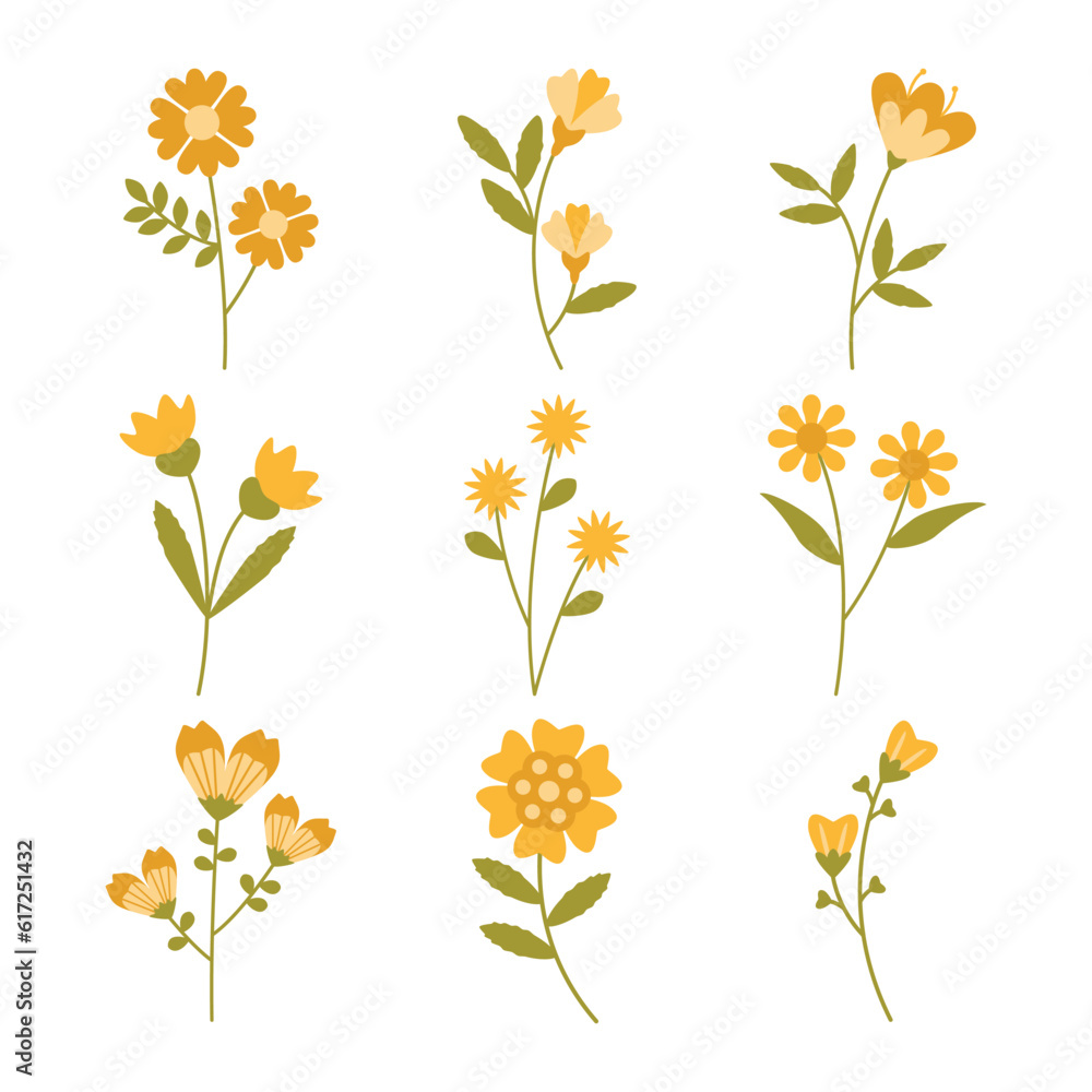 Set of flower vector in white background Set of flower vector in white background