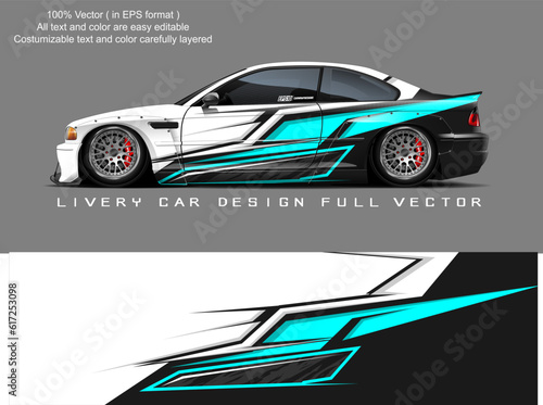 car livery graphic vector. abstract grunge background design for vehicle vinyl wrap and car branding