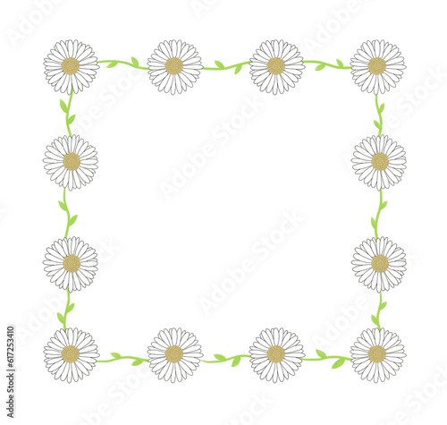 Принти на полотні Daisy flowers and vines Frame , 데이지 꽃과 덩쿨이 있는 프레임