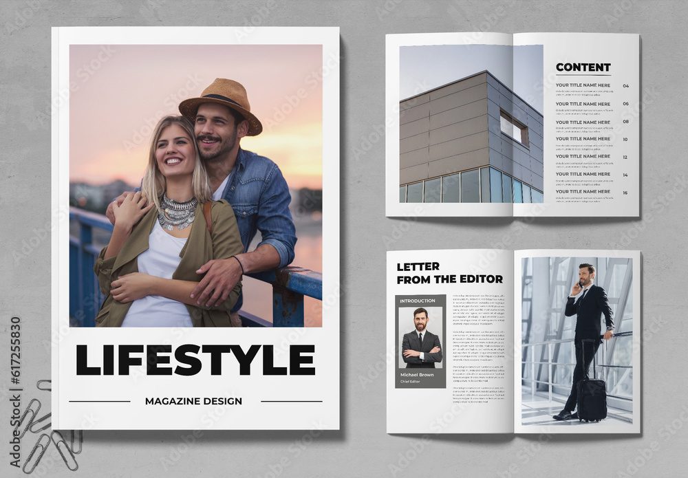 Life Style Magazine Examples Lifestyle Magazine Stock Template | Adobe Stock