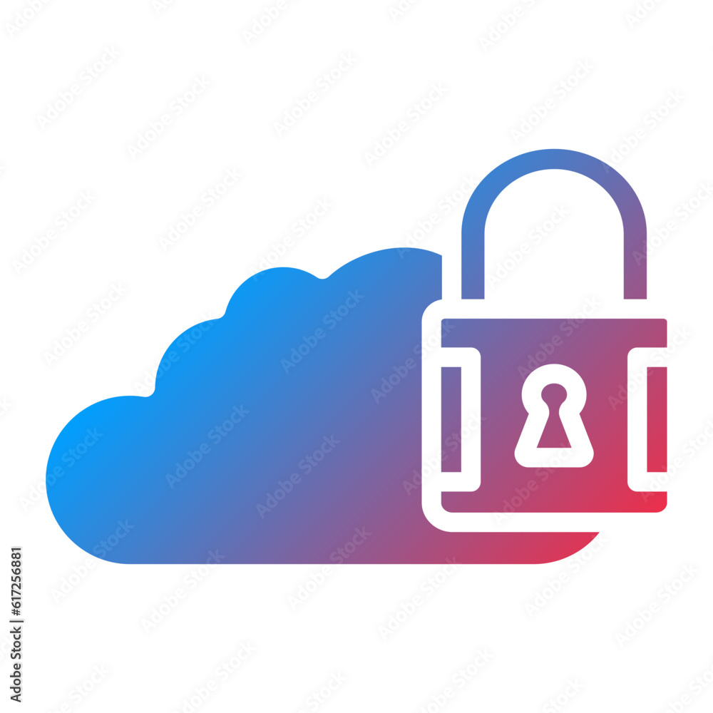 Vector Design Cloud Locked Icon Style