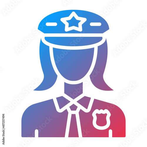Vector Design Lady Police Icon Style