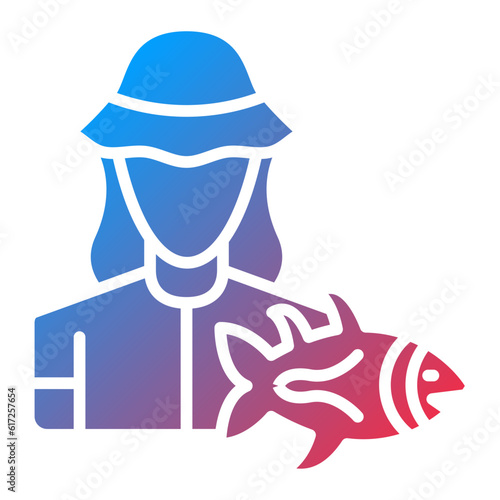Vector Design Fisherwoman Icon Style