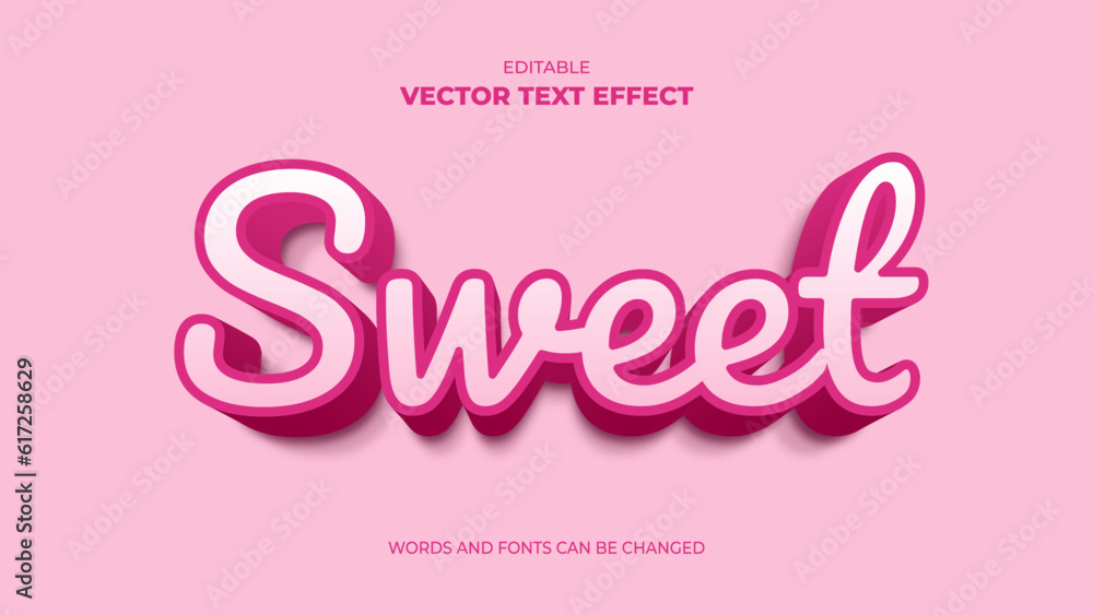 sweet pink editable text effect