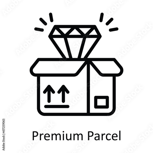 Premium Parcel Vector    outline Icon Design illustration. Shipping and delivery Symbol on White background EPS 10 File