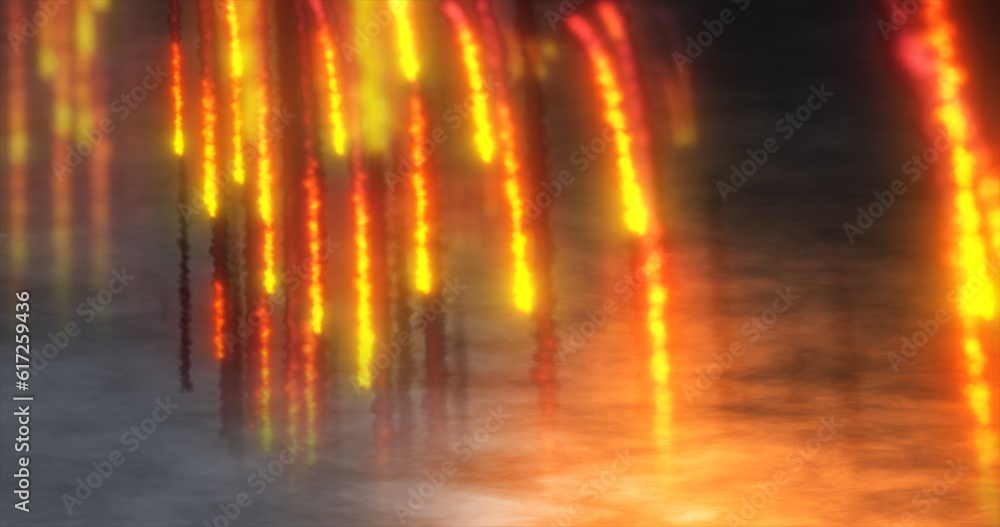 Abstract bright meteors burning falling from the sky, meteorites falling with fire and smoke abstract background Abstract bright meteors burning falling from the sky, meteorites falling with fire and smoke abstract background
