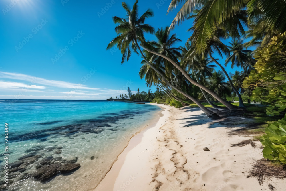 Beautiful outdoor tropical beach and sea in paradise island photography