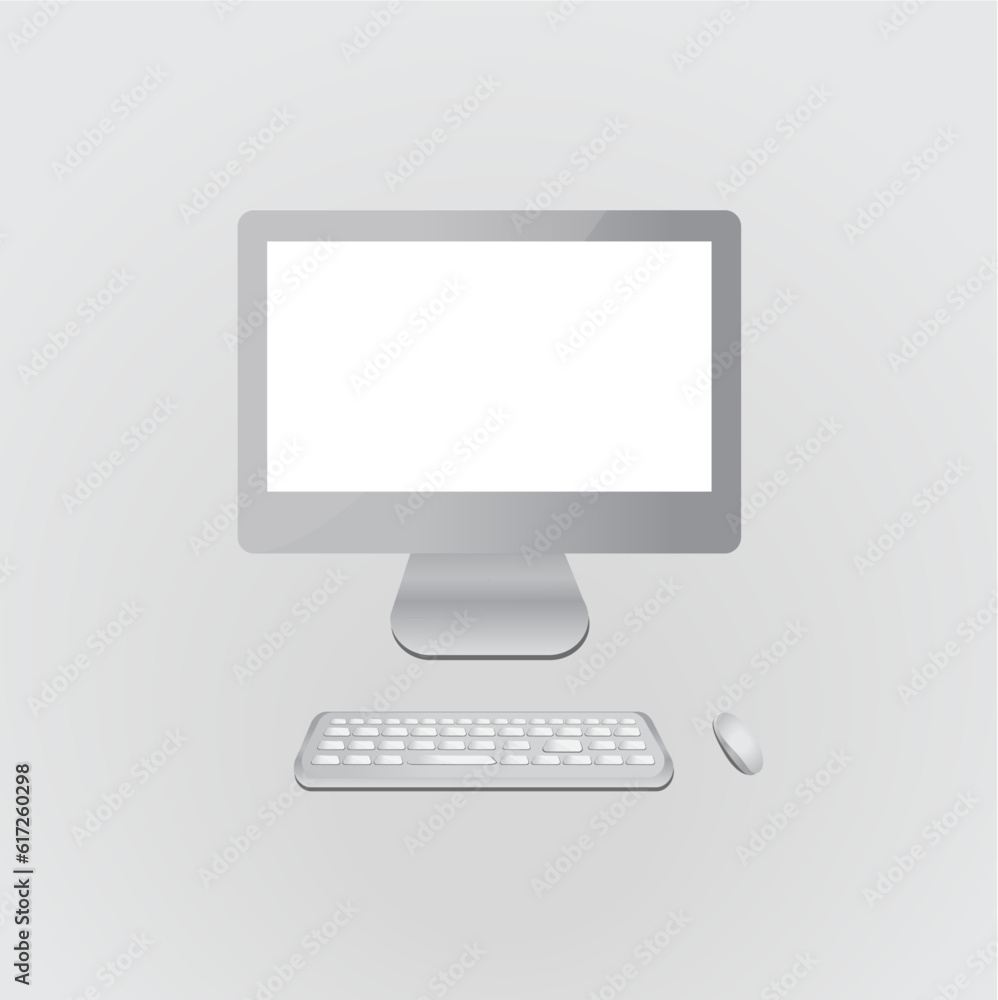 mac or a computer monitor with screen and keyboard and mouse vector mac or a computer monitor with screen and keyboard and mouse vector