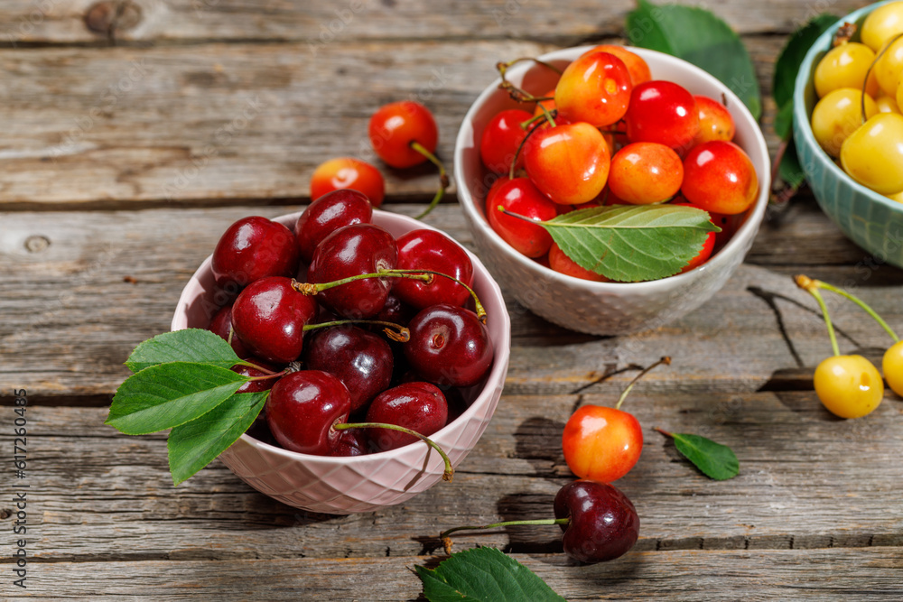A vibrant and colorful cherry, bursting with sweet juiciness A vibrant and colorful cherry, bursting with sweet juiciness