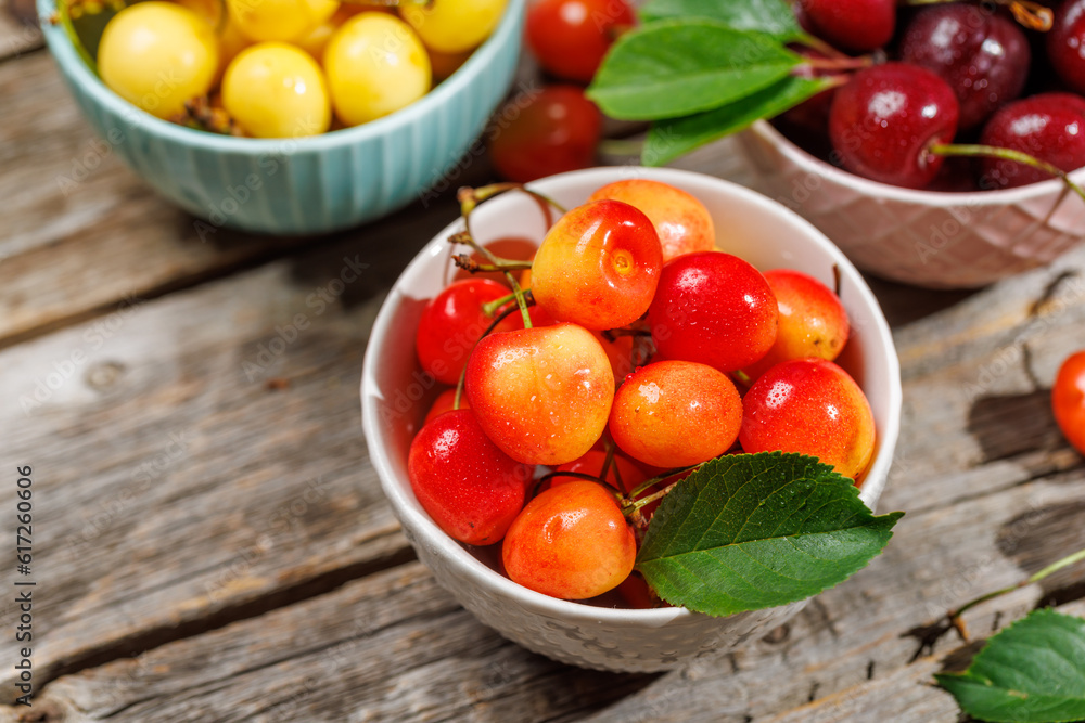 A vibrant and colorful cherry, bursting with sweet juiciness A vibrant and colorful cherry, bursting with sweet juiciness